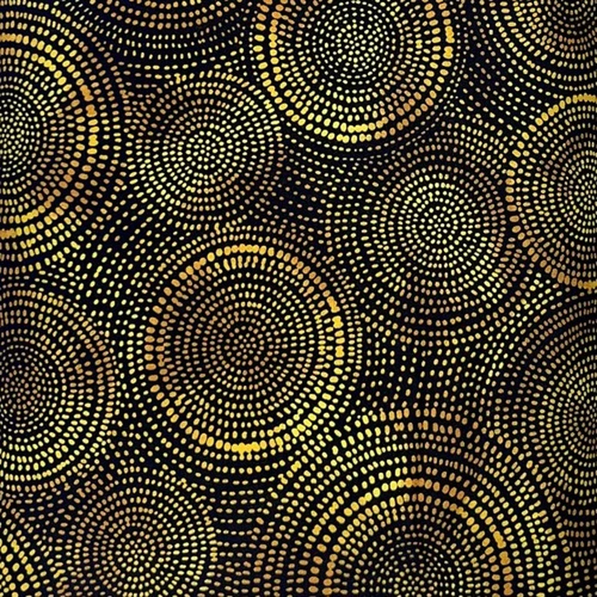 108″ Wide Back Fabric | Radiance Yellow Brown Circle on Black | Windham YARD