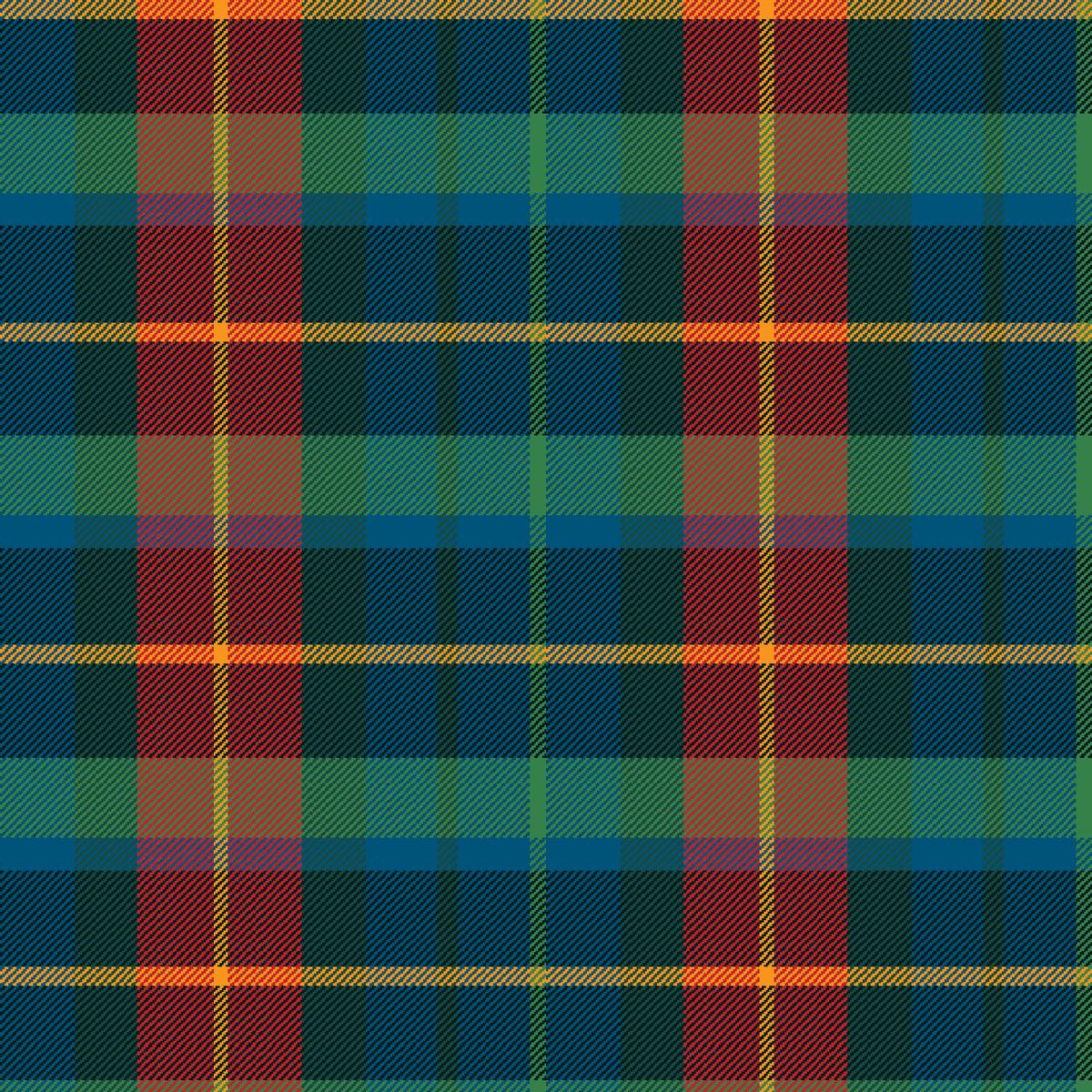 Cabin Plaid on Blue Fabric