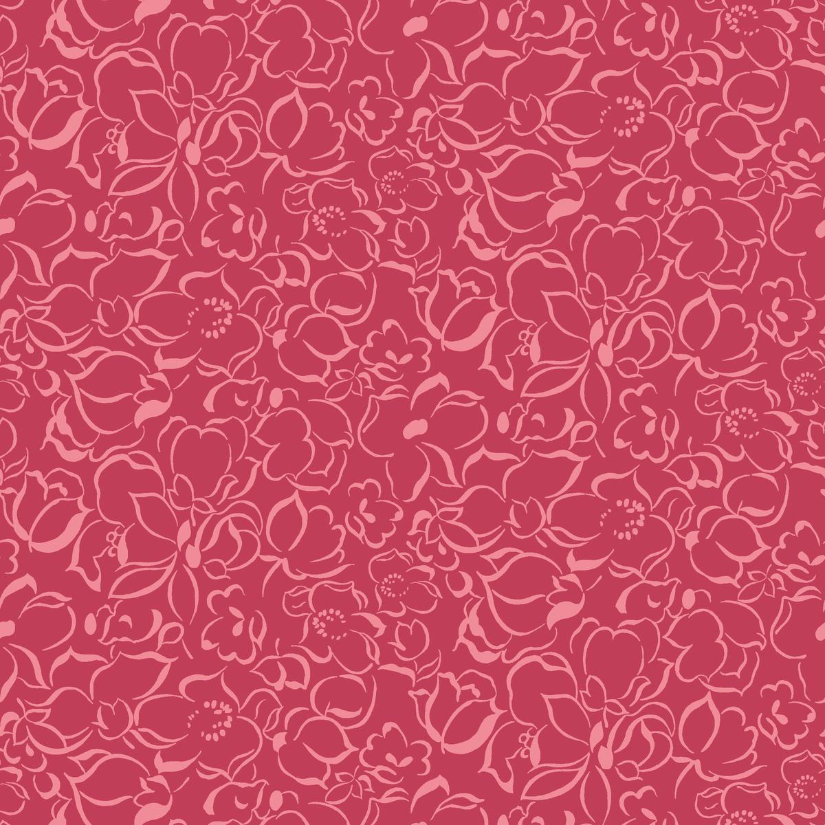 Camellia on Red Fabric