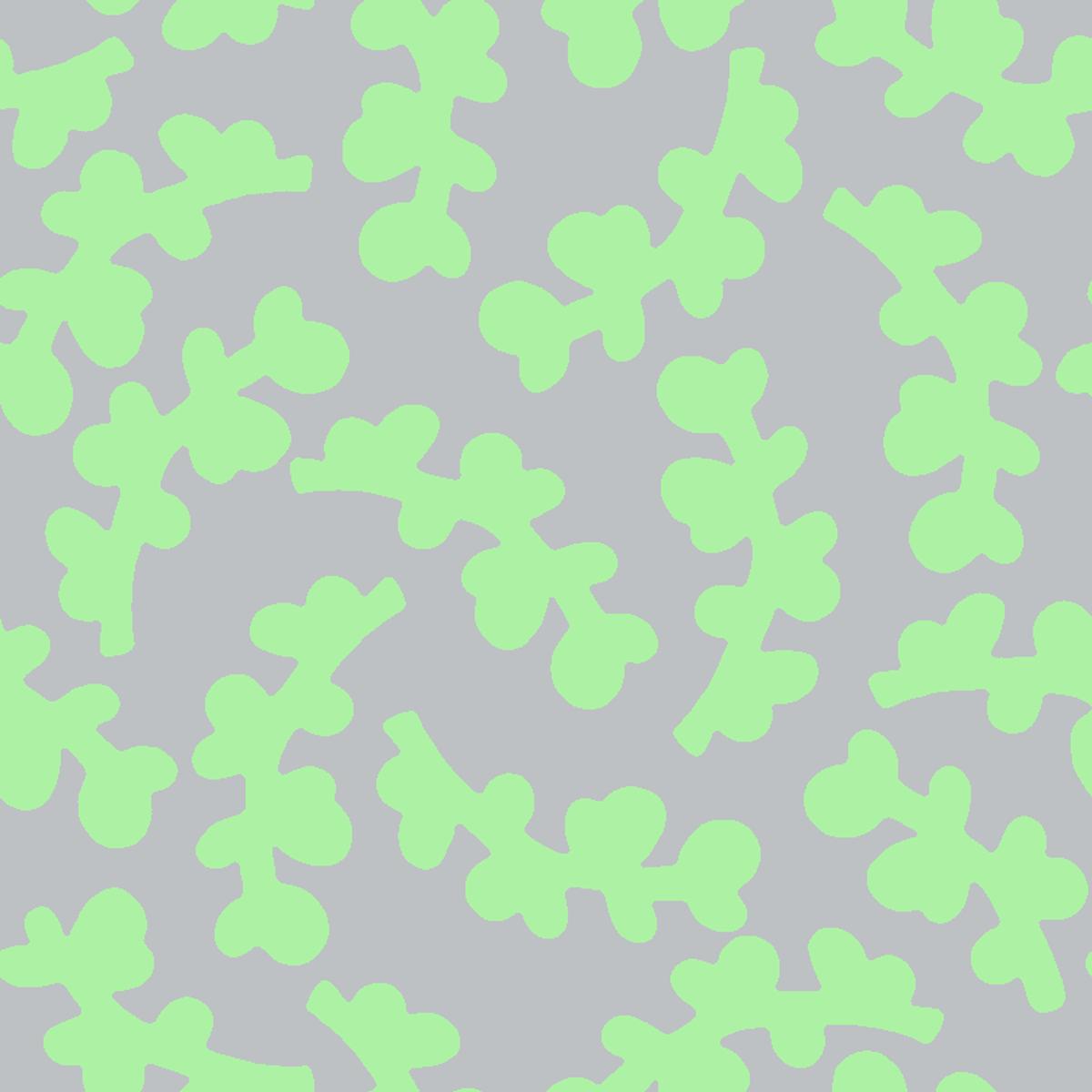 Curved Twigs on Green & Gray Fabric