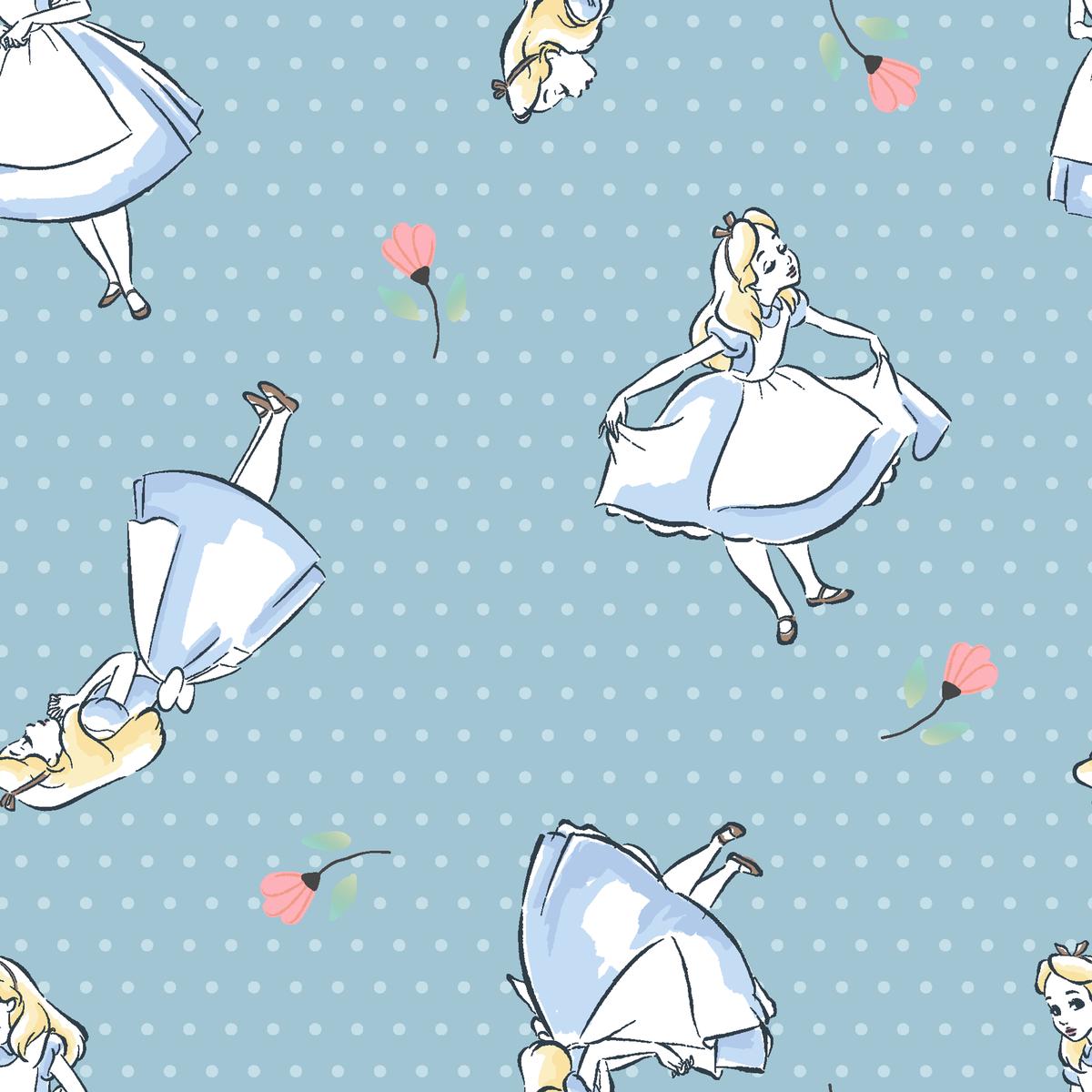 Disney Alice in Wonderland Enchanted Spots Fabric
