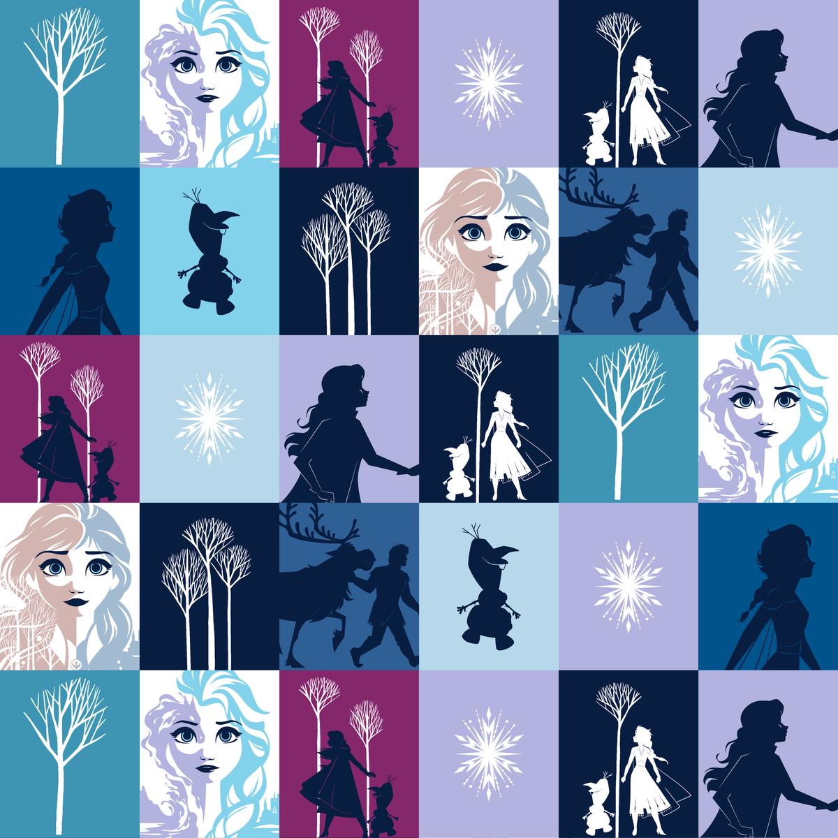 Disney Frozen Winter Checkerboard Fabric