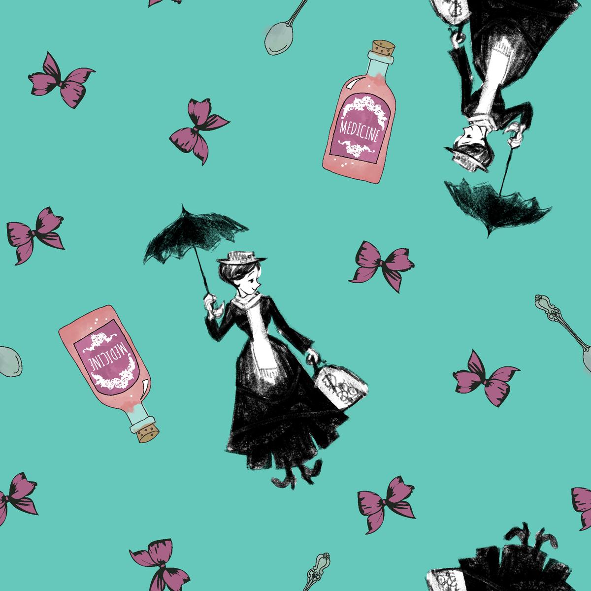 Disney Mary Poppins Spoonful in Teal Fabric