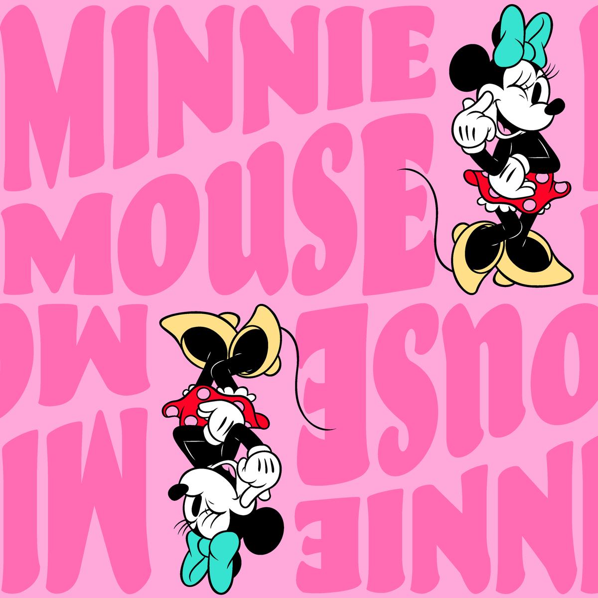 Disney Minnie Mouse Name Pink Fabric