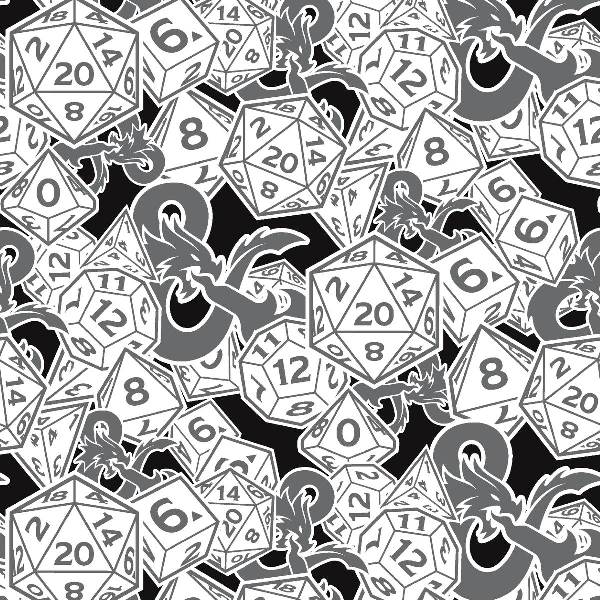 Dungeons & Dragons Ampers and Dice Black Fabric