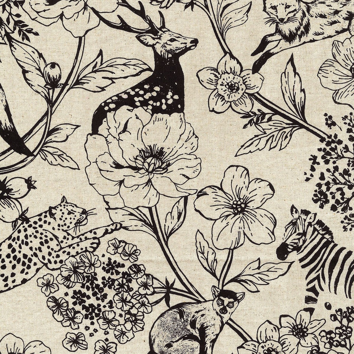 Echino Wonder Cotton Linen Canvas - Monochrome
