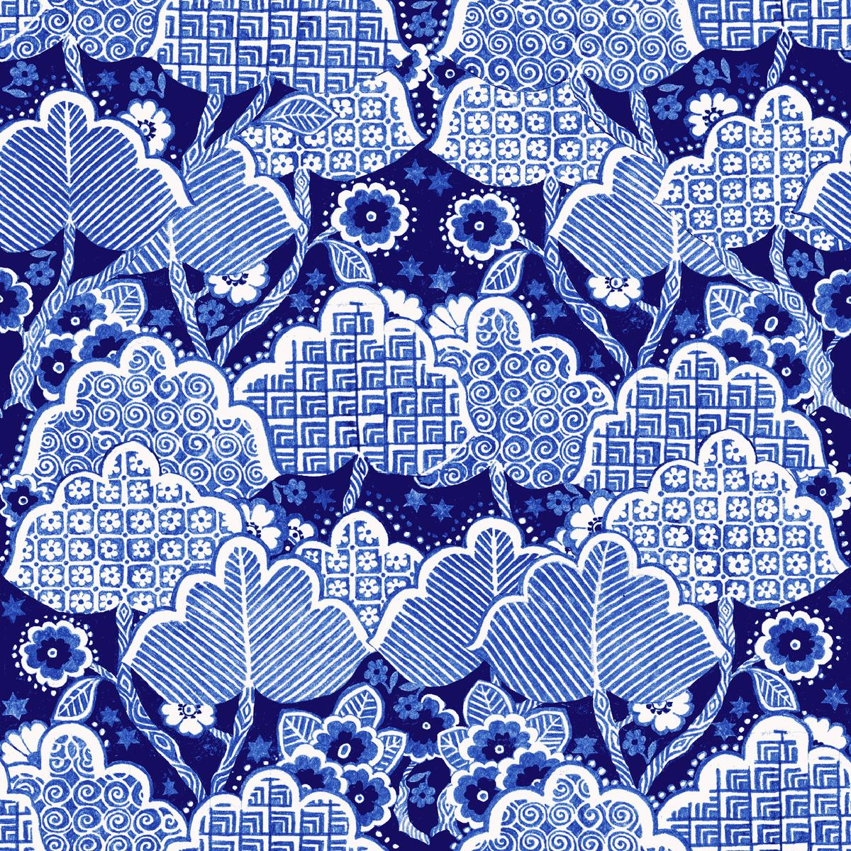 Elowen on Indigo Fabric
