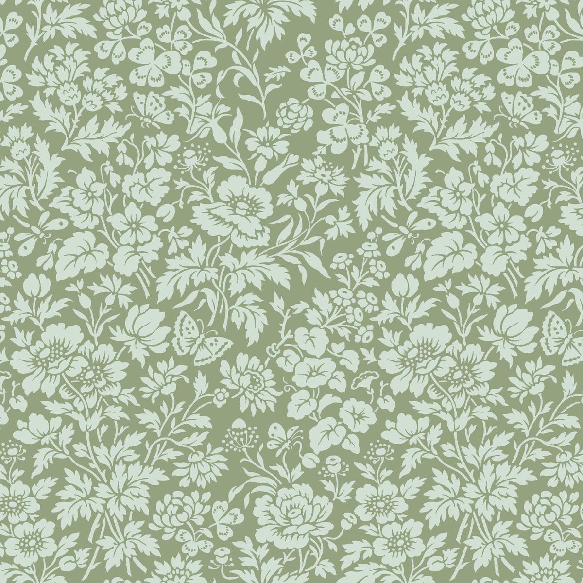 Flowering Love in Moss Fabric