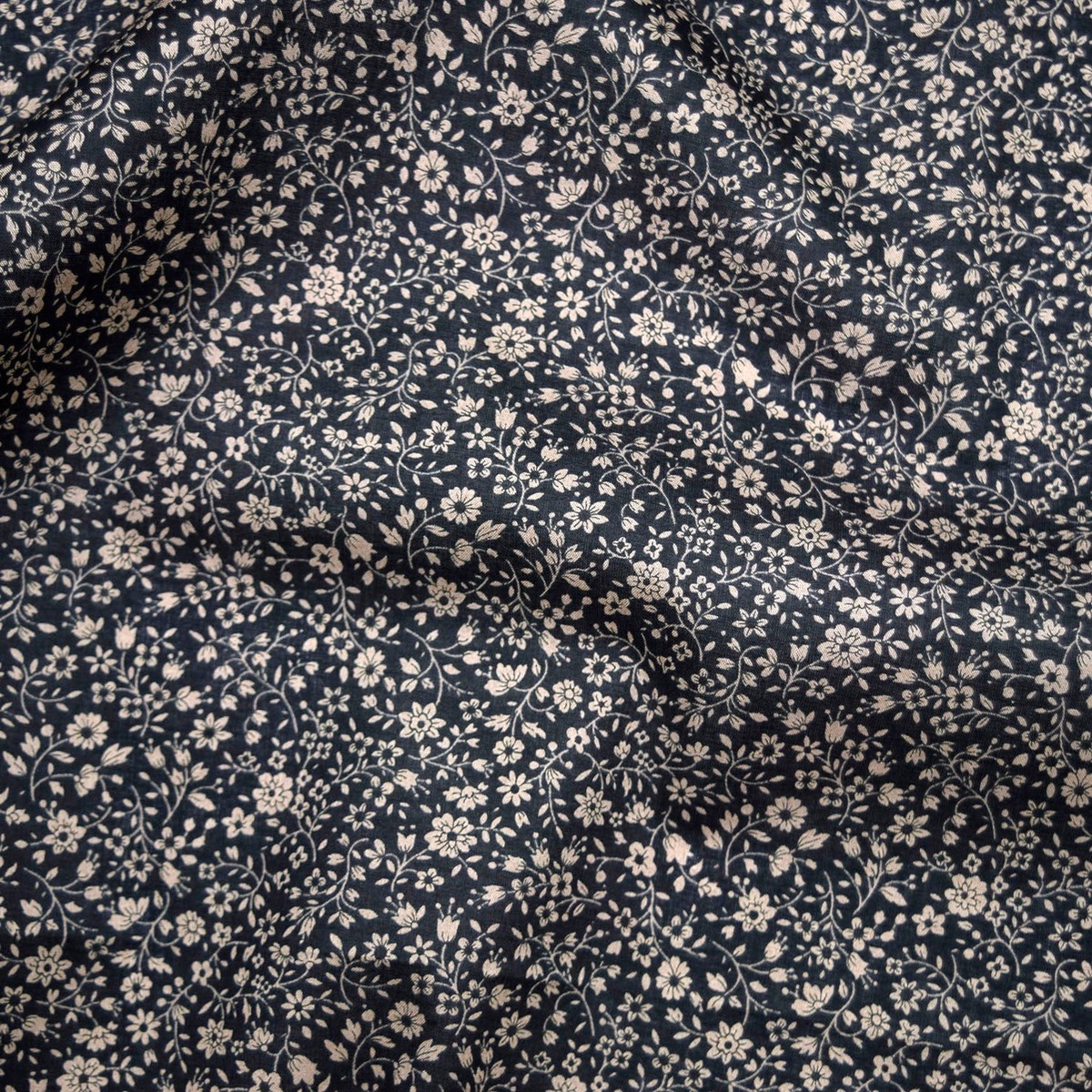 Flownny Petit Flowers Cotton Lawn - Black NFA-1040-43