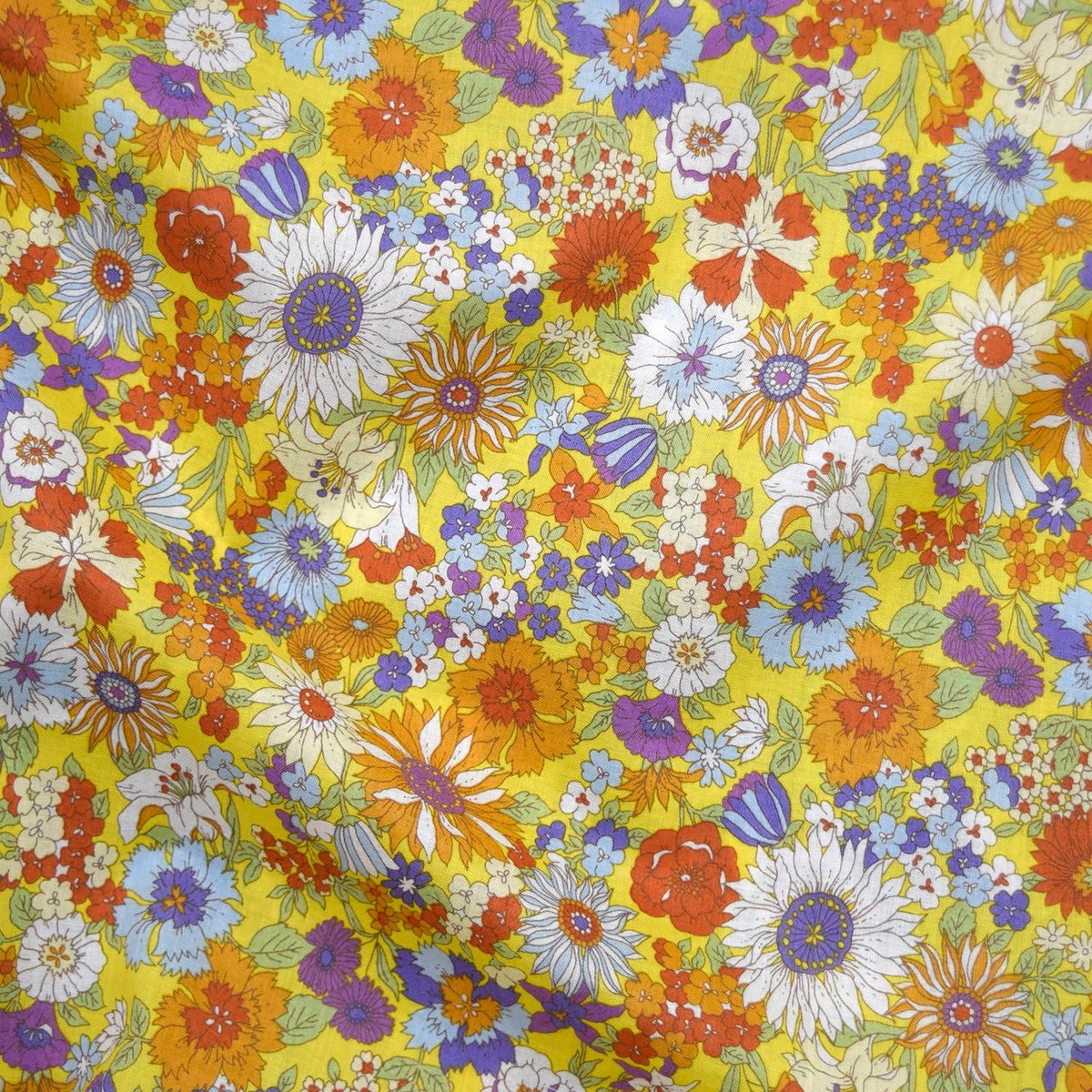 Flownny Sunflowers Cotton Lawn - Yellow NFA-1000-2