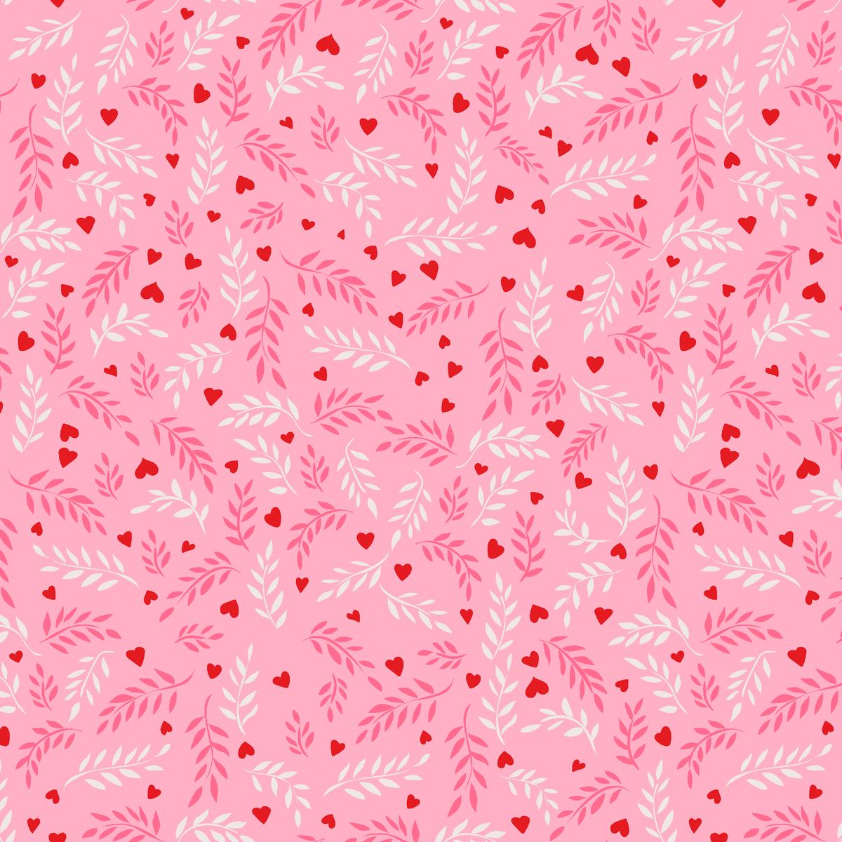 Fronds of Love on Blush Fabric