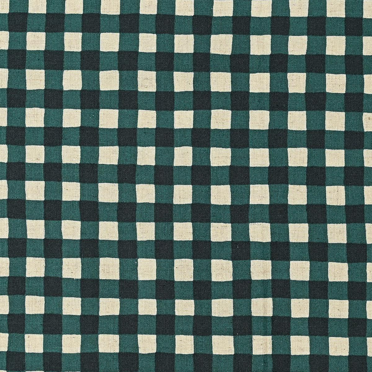 Gin-gam Check Linen Cotton Sheeting - Green TC-1048-1