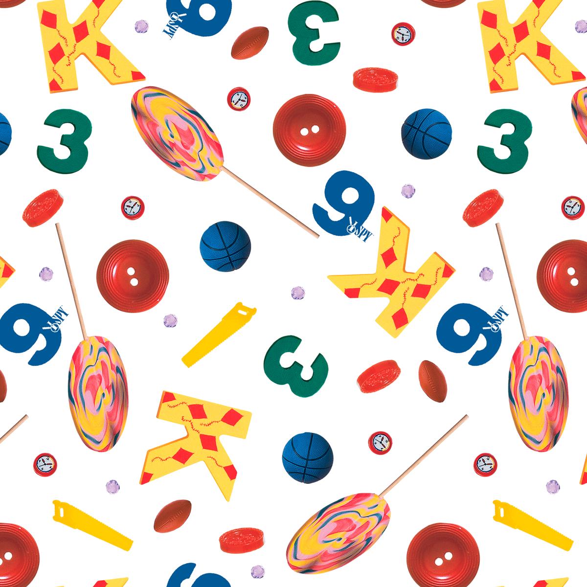 I Spy Fun House on White Fabric