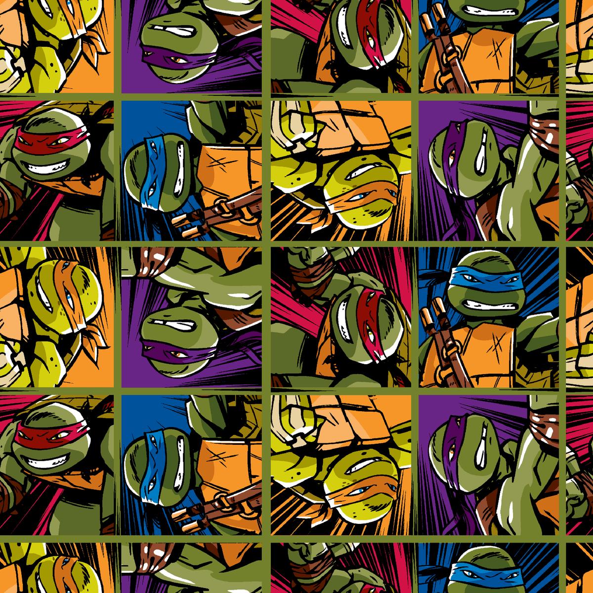 Nickelodeon TMNT Intense Comic Grid Fabric