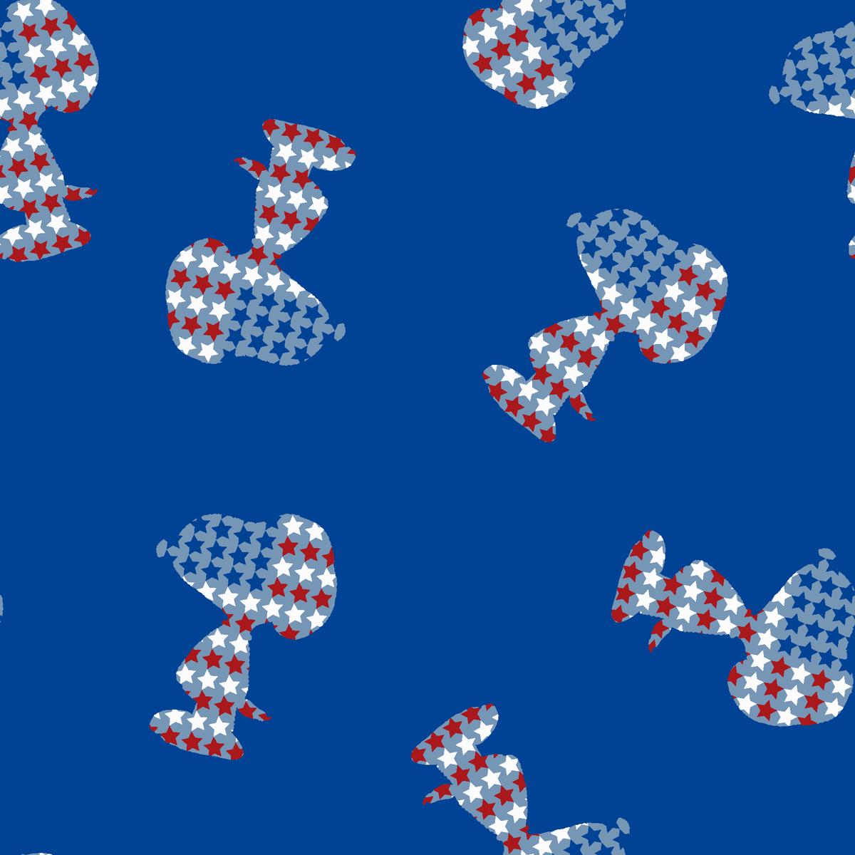 Peanuts Patriotic Snoopy on Blue Fabric