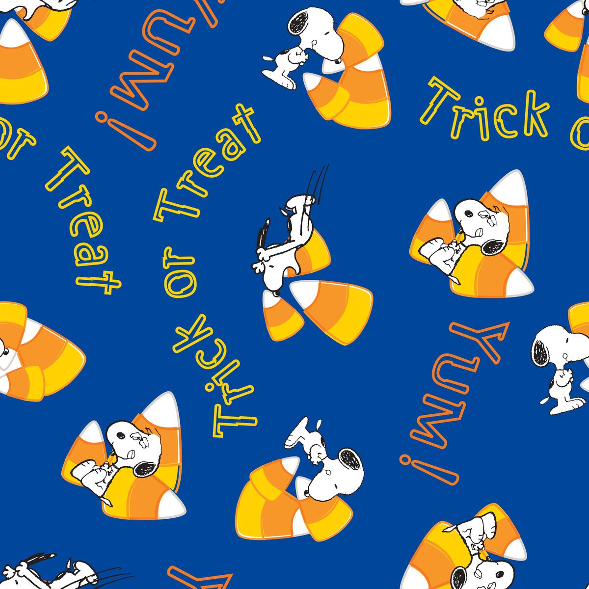 Peanuts Snoopy Candy Corn Halloween Fabric