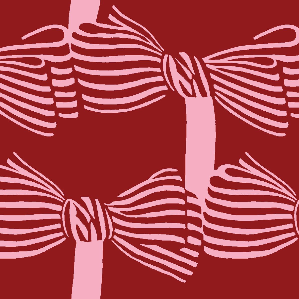 Peggy Bow on Crimson Fabric