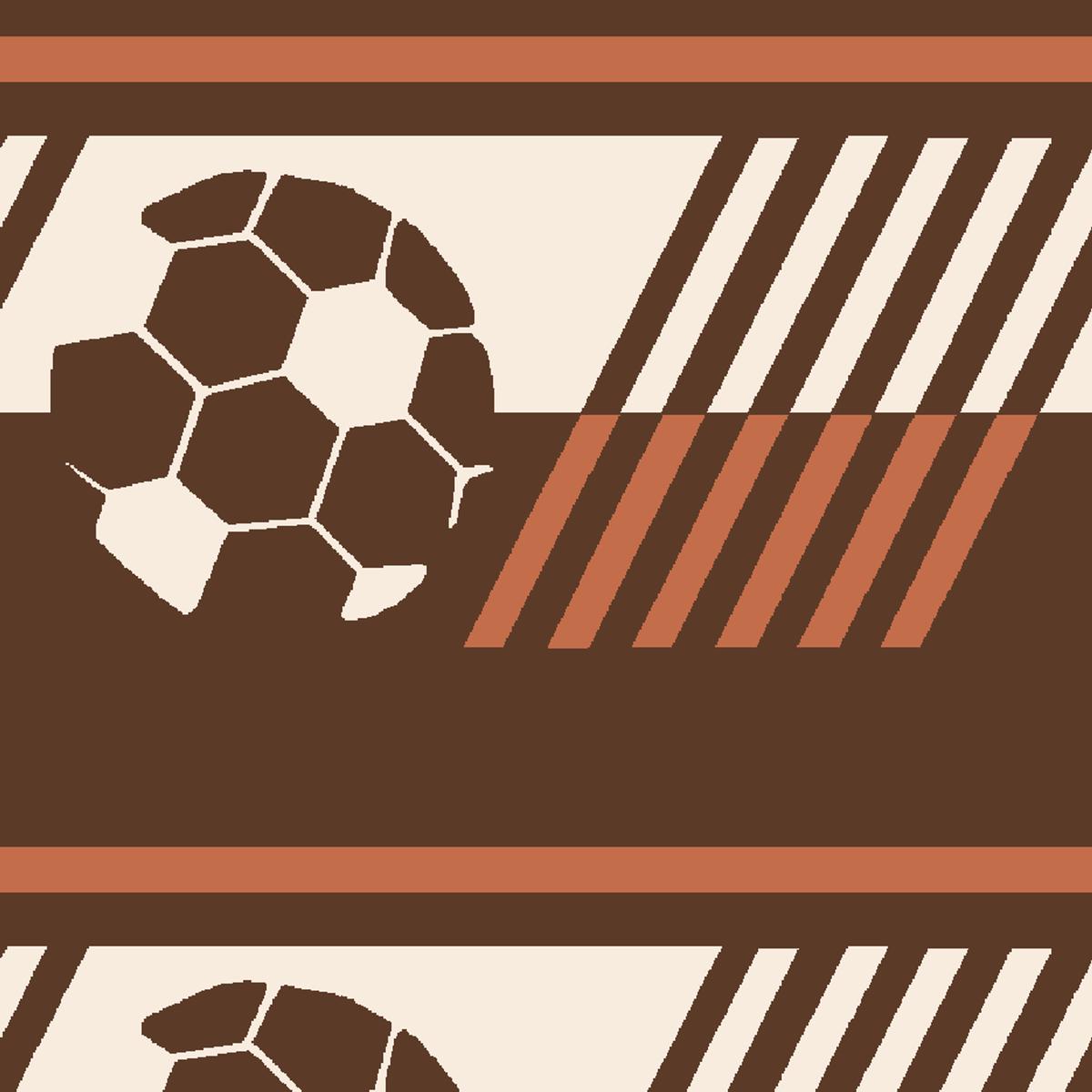 Soccer Stripe on Brown Fabric