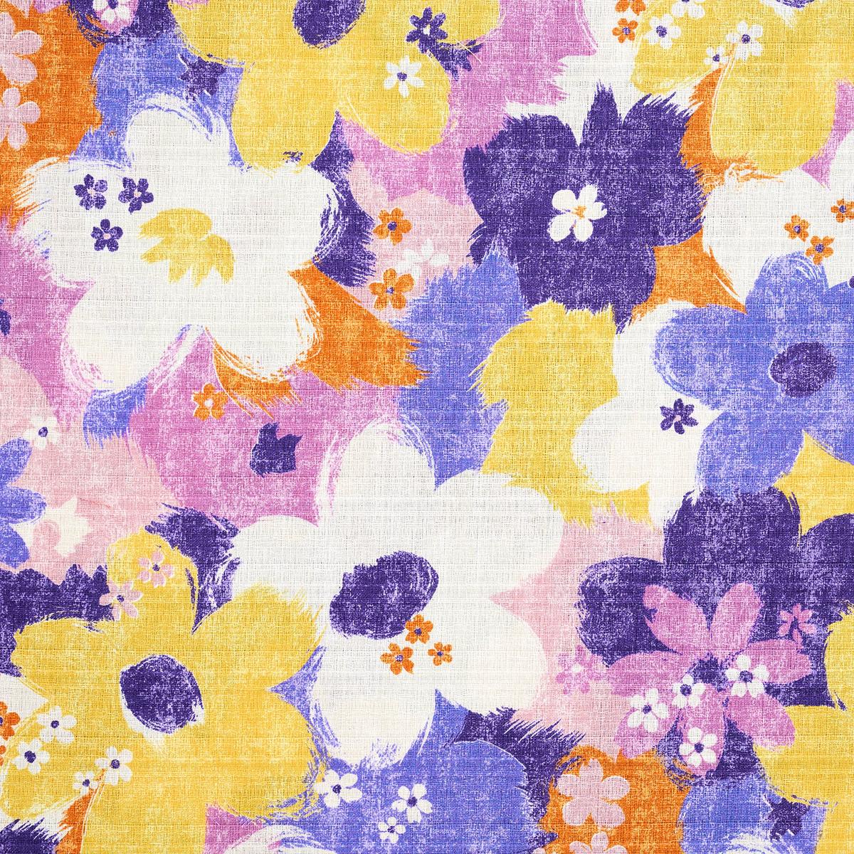 Sopo Retro Vintage Floral Cotton Vanillan Dobby - Purple YGA-89060-2
