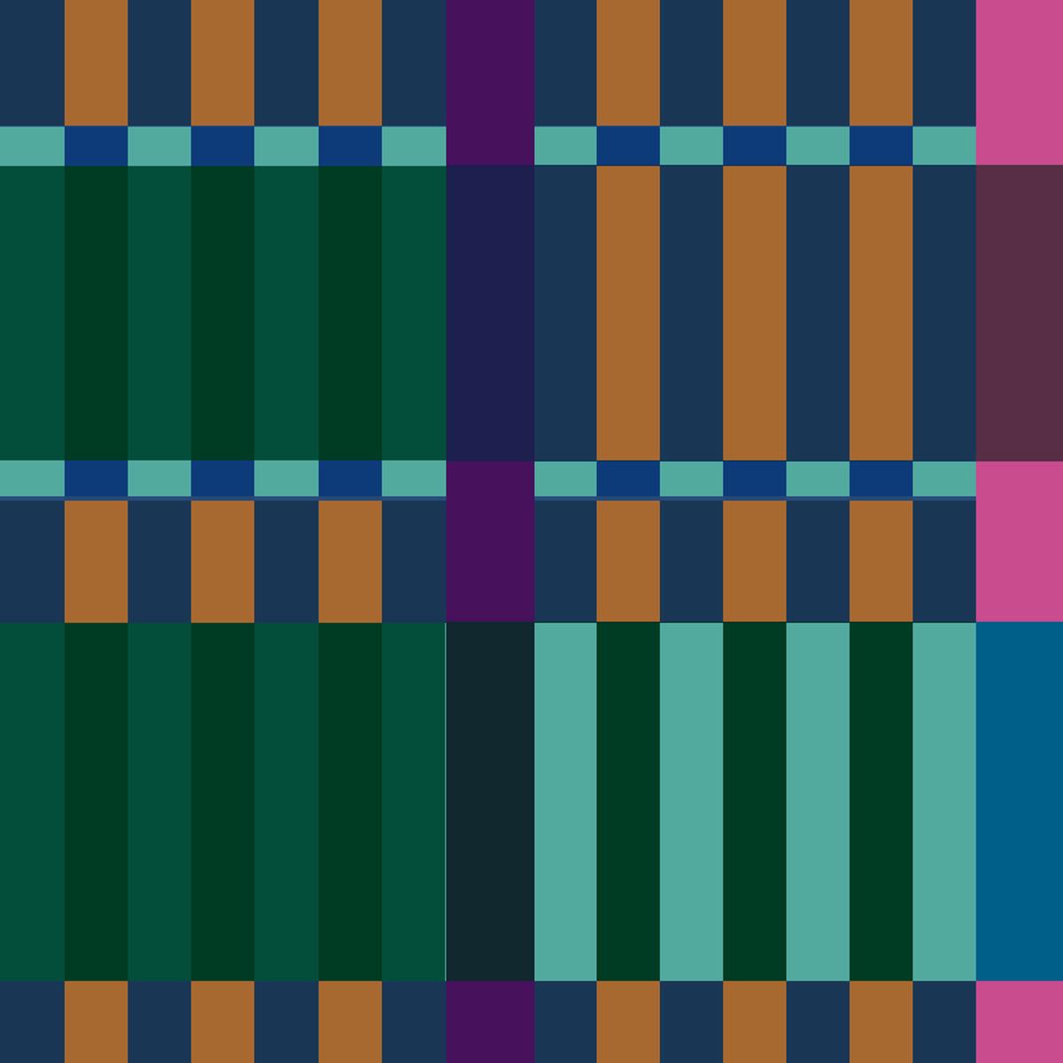 Spectrum Stripes - Green & Navy Plaid Fabric