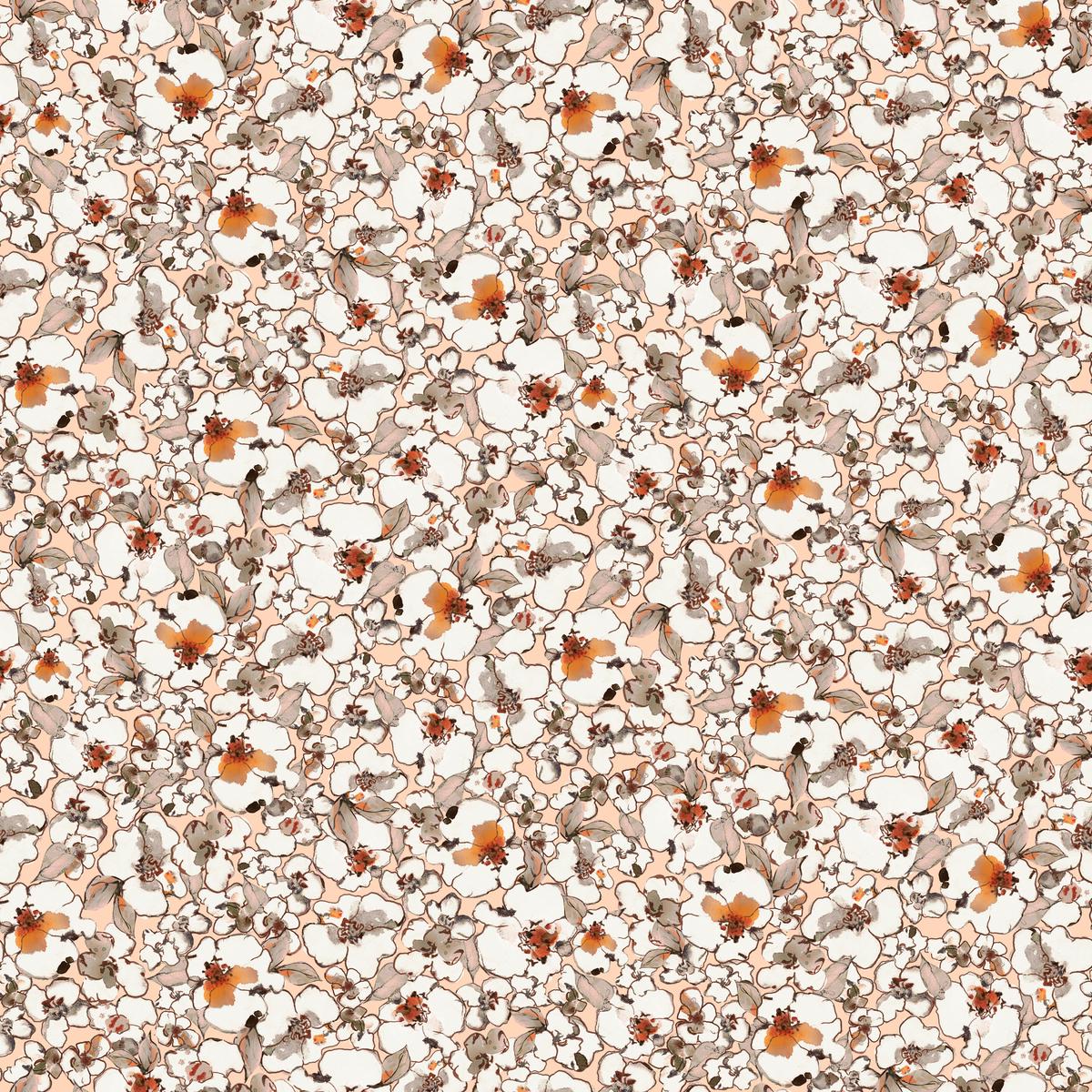 Susan Winget Floral Speckle on Peach Fabric