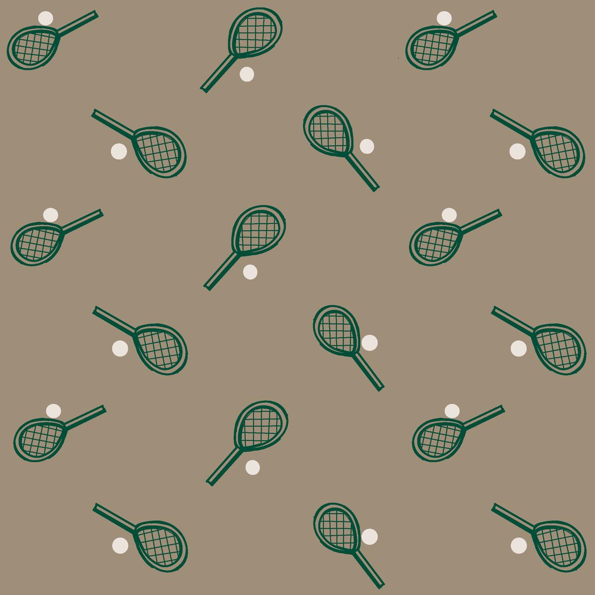 Tennis Match on Taupe Fabric
