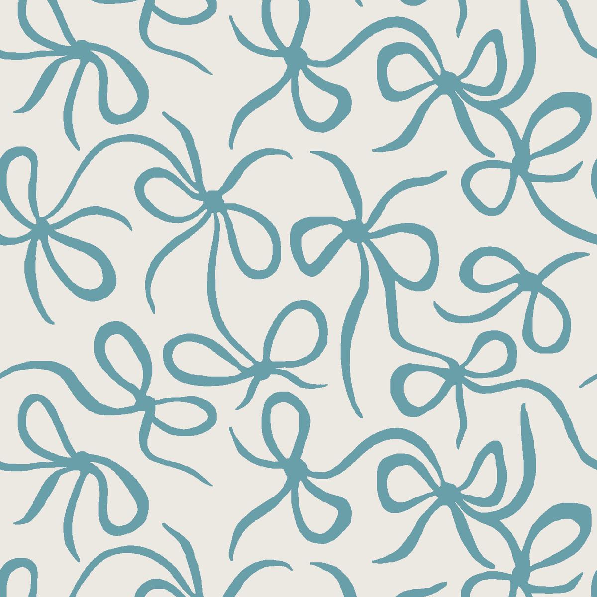 Thin Bows on Bayou Blue Fabric