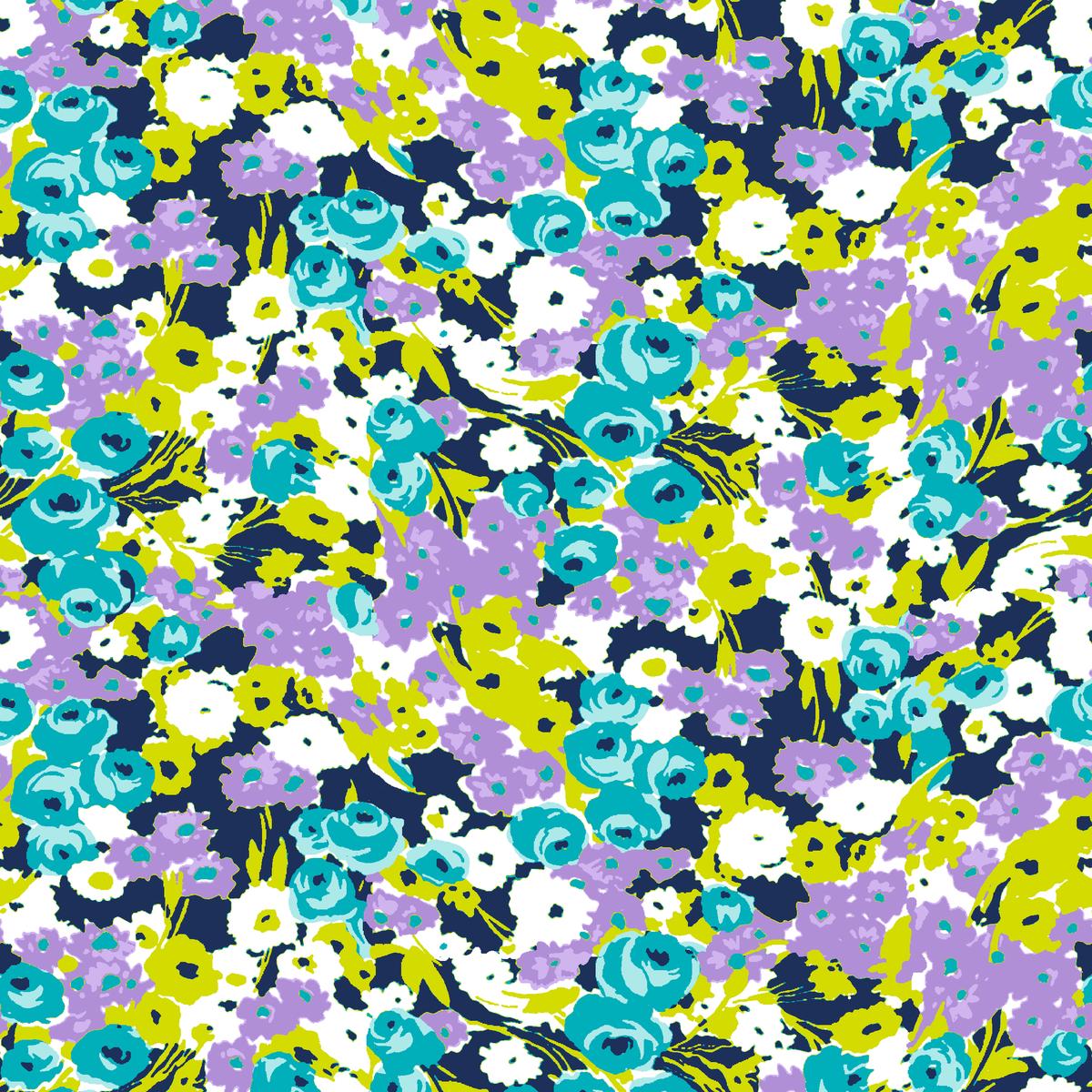 Bloomscape, Chartreuse Indigo Fabric