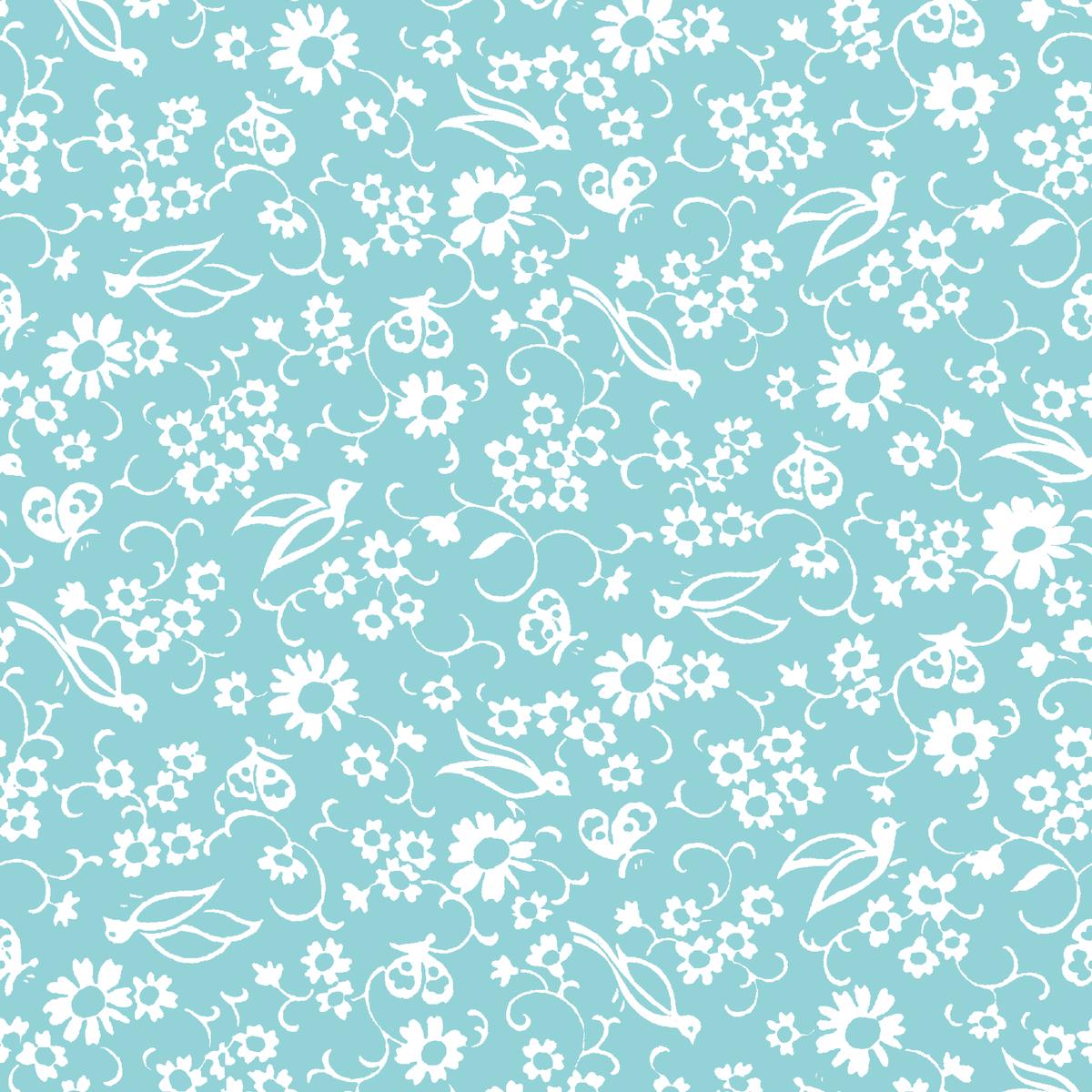 Dancing Daisies - Blue Garden Fabric