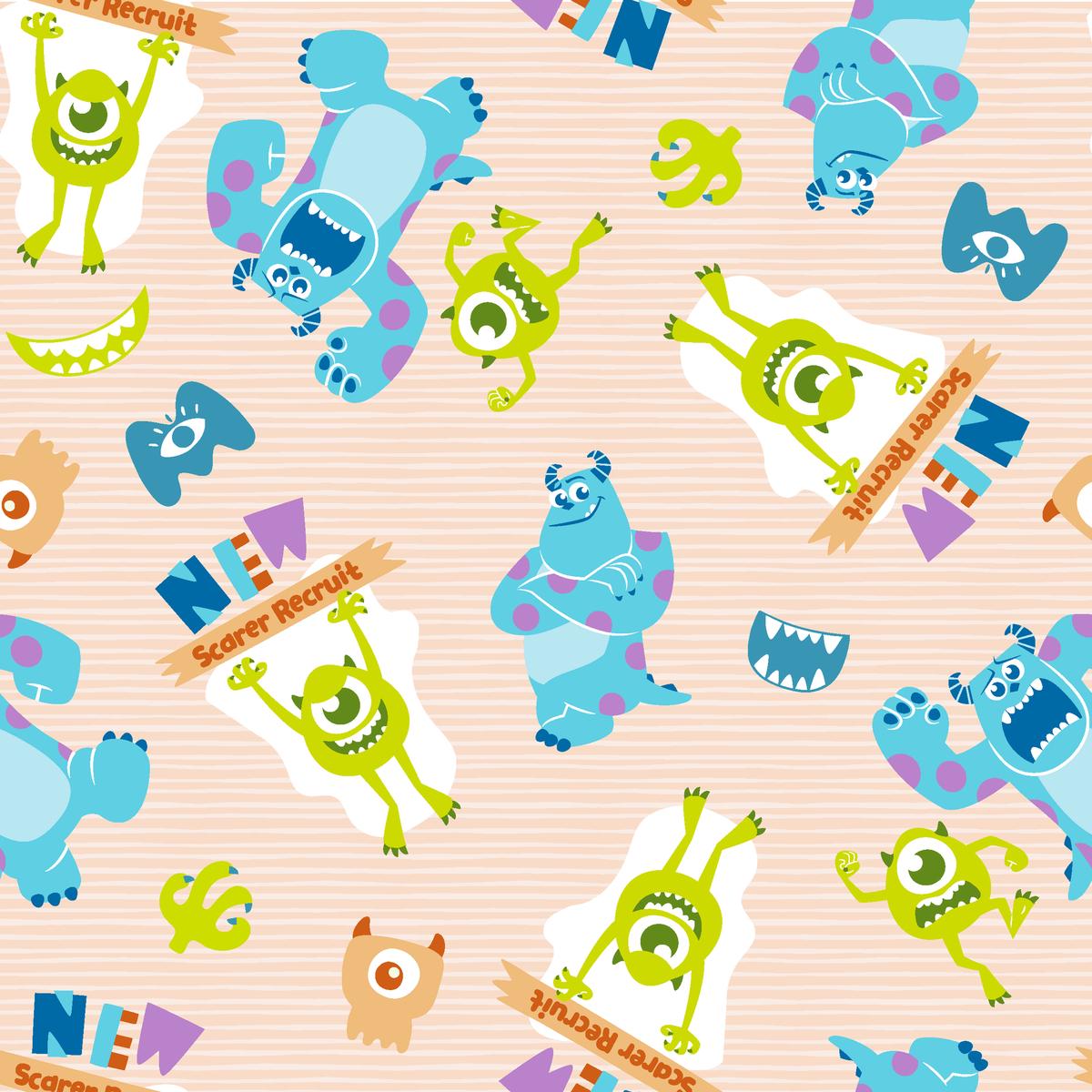 Disney and Pixar's Monsters, Inc. Peach New Recruit Fabric