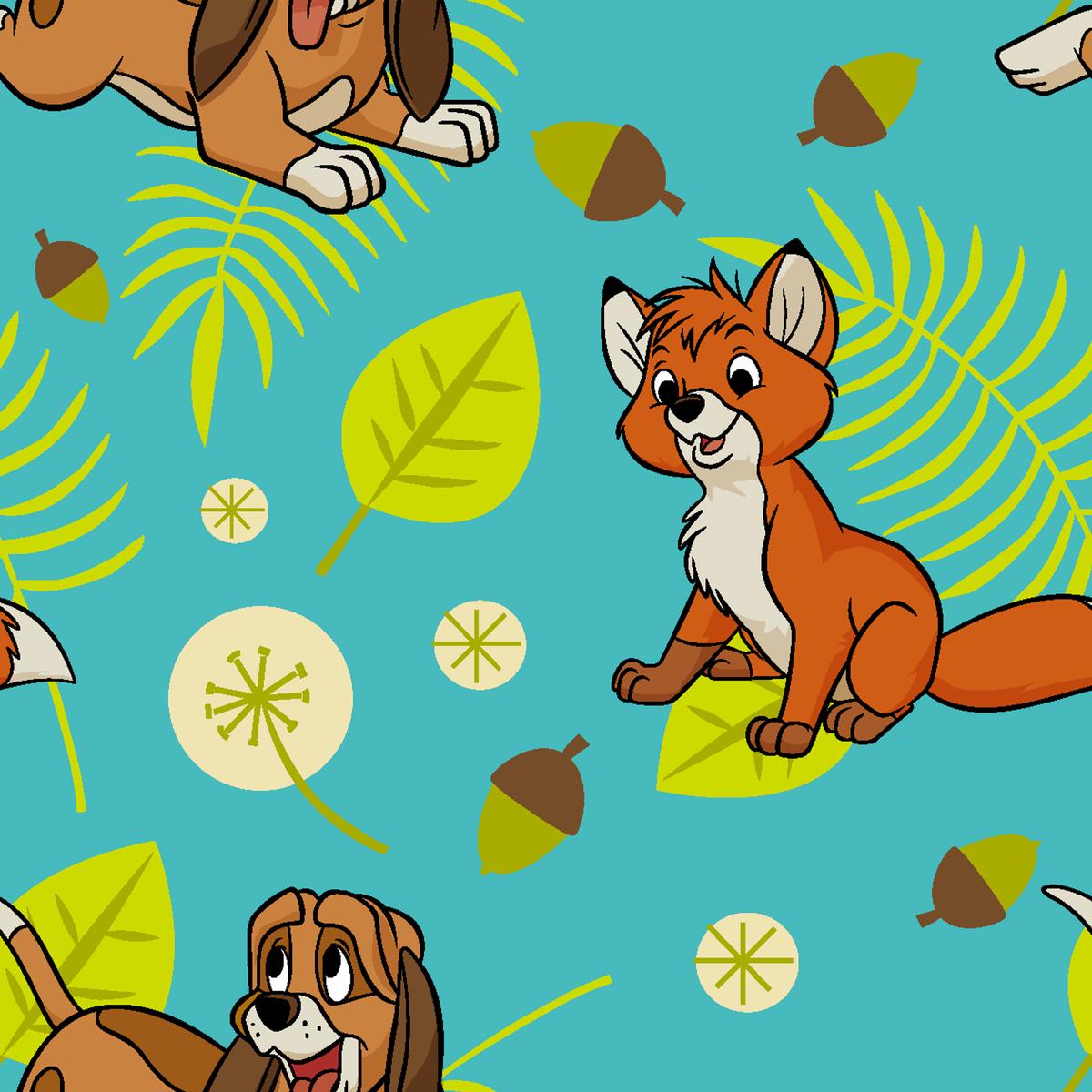 Disney Fox and The Hound Acorn Forest Fabric