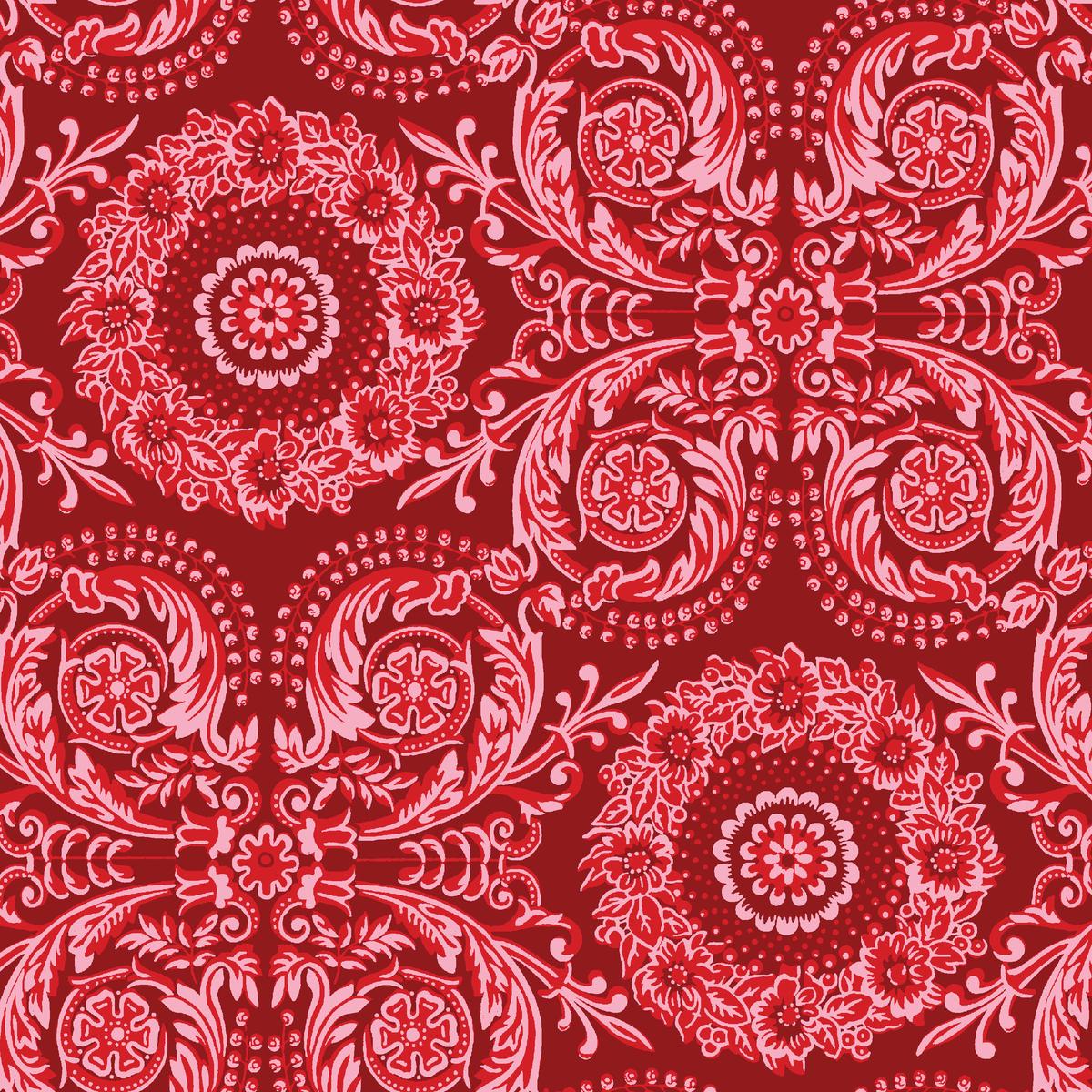 Infinite Romance in Crimson Fabric