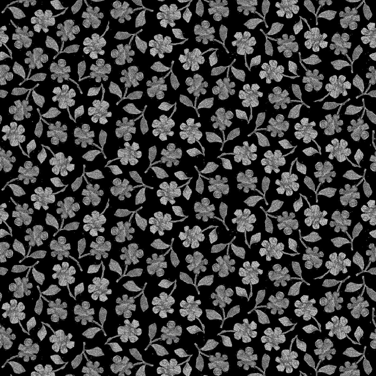 Leonora Blooms on Black Fabric