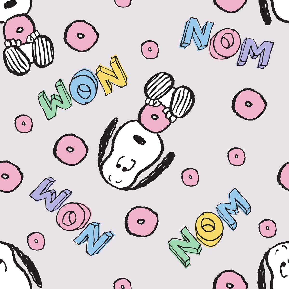 Peanuts Snoopy Donuts Toss Fabric
