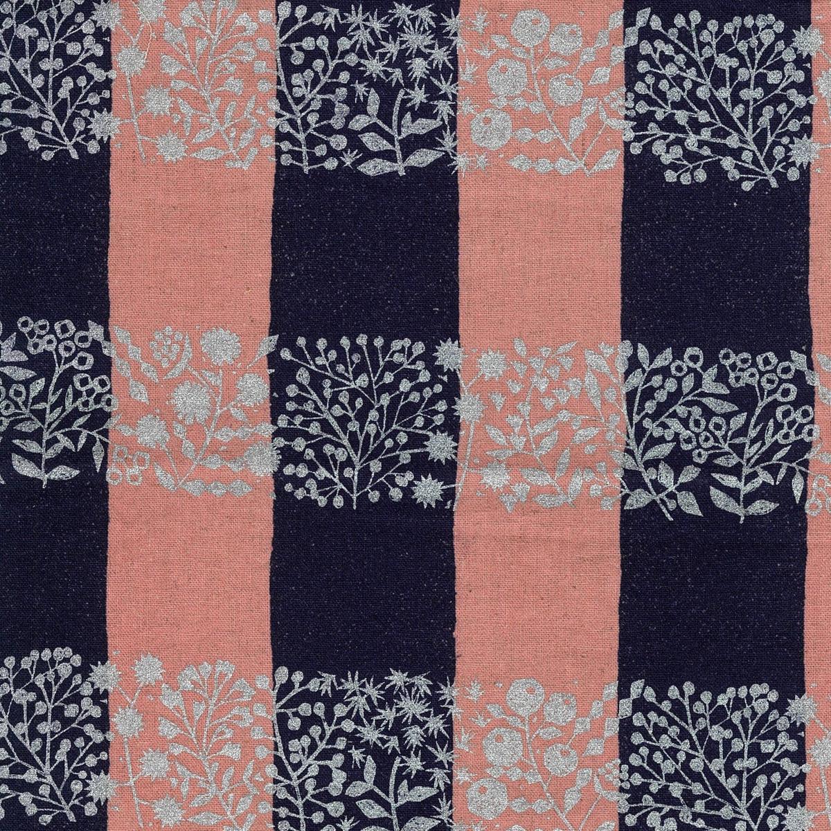 echino Lattice Cotton Linen Canvas - Pink x Black EKX-98090-91
