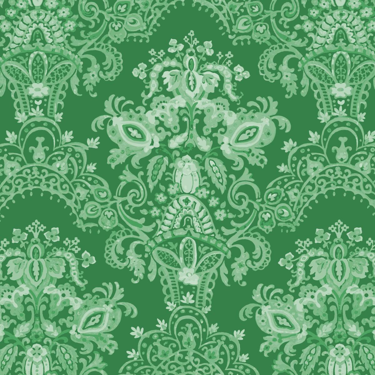 Solstice Garden on Green Fabric