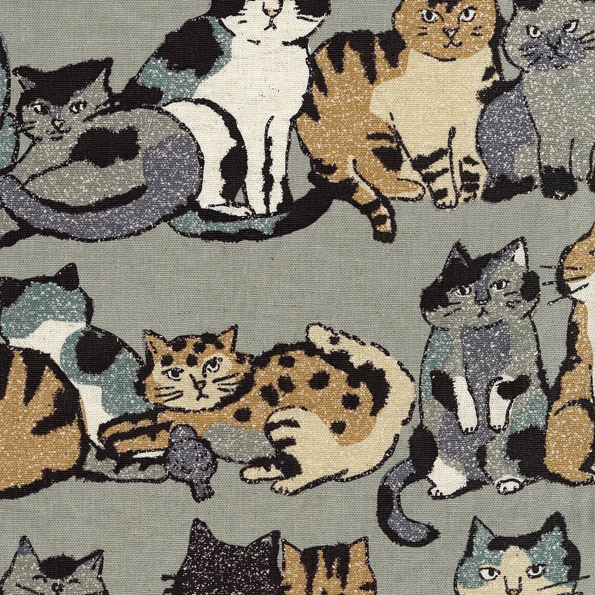 Art Cat Cotton Linen Lightweight Canvas - Grey YGA-86020-1