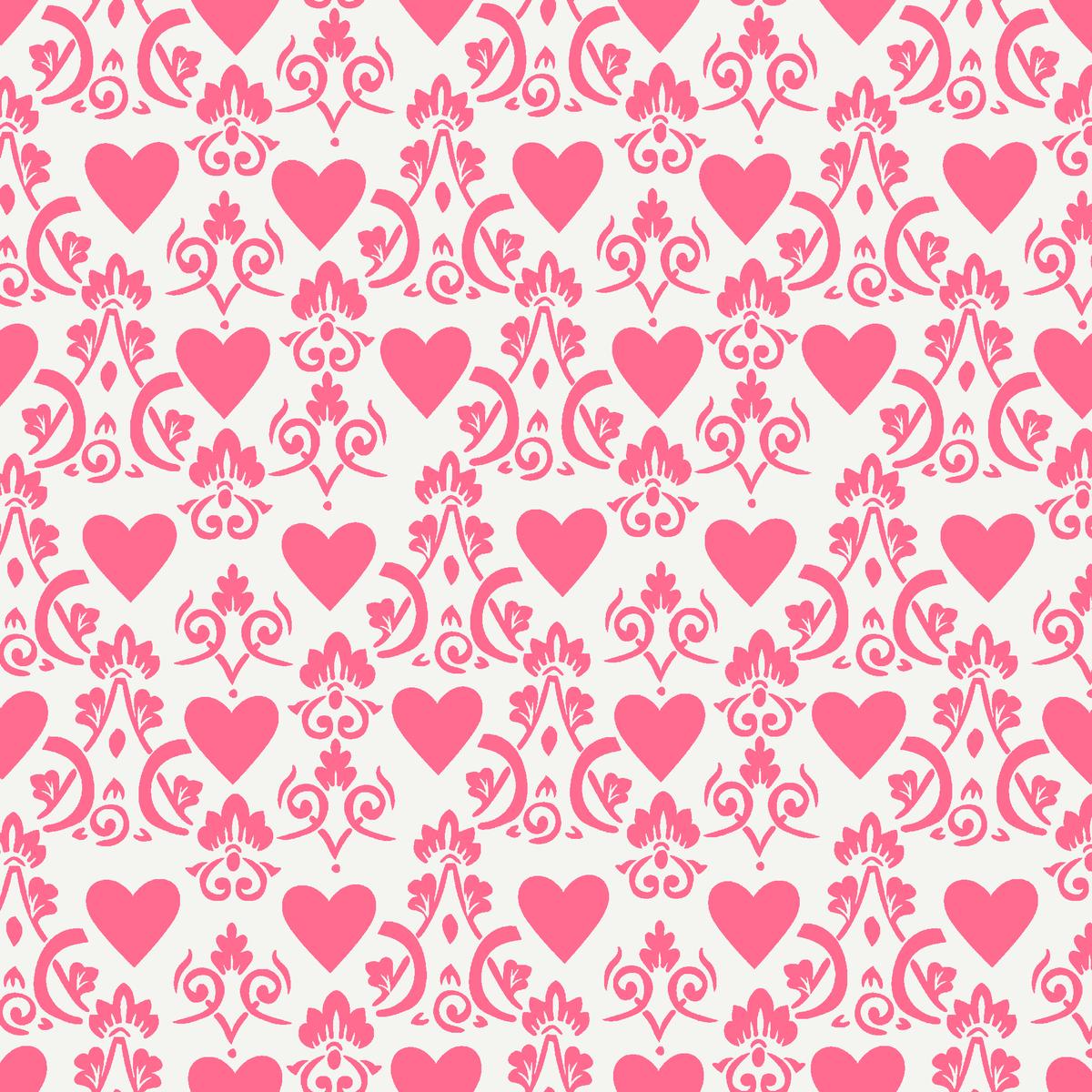 Damasked Heart on Ruby Fabric