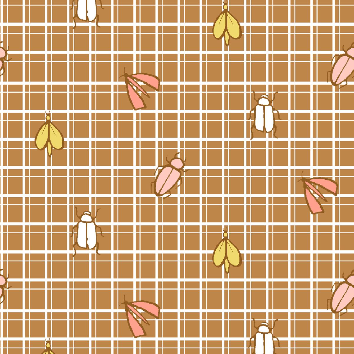 Grid Critters in Brown Fabric