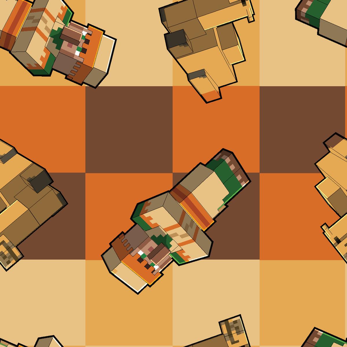 Minecraft Pixelated Desert Villager Fabric