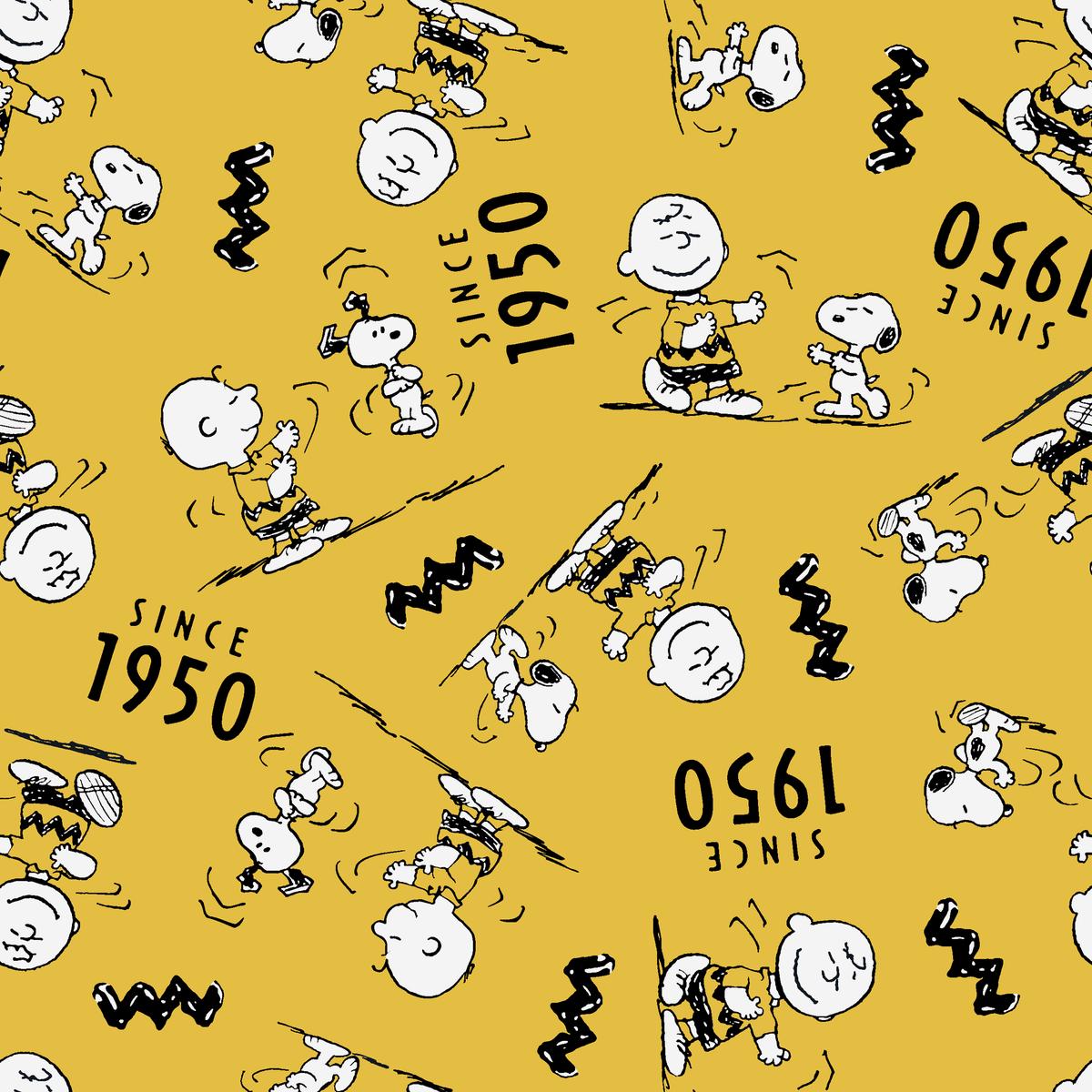 Peanuts Charlie Brown & Snoopy Golden Groove Fabric