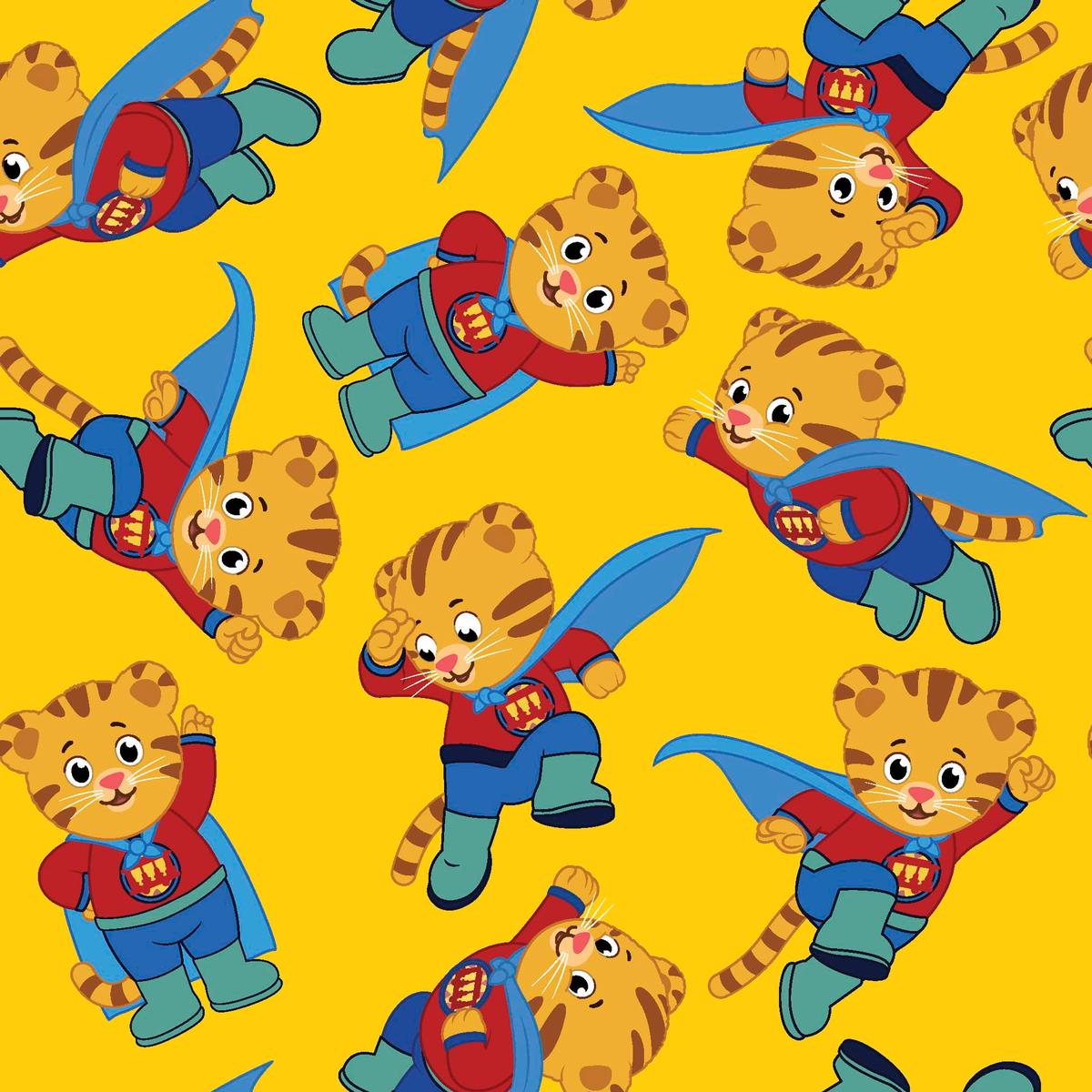 Super Daniel Tiger on Yellow Fabric