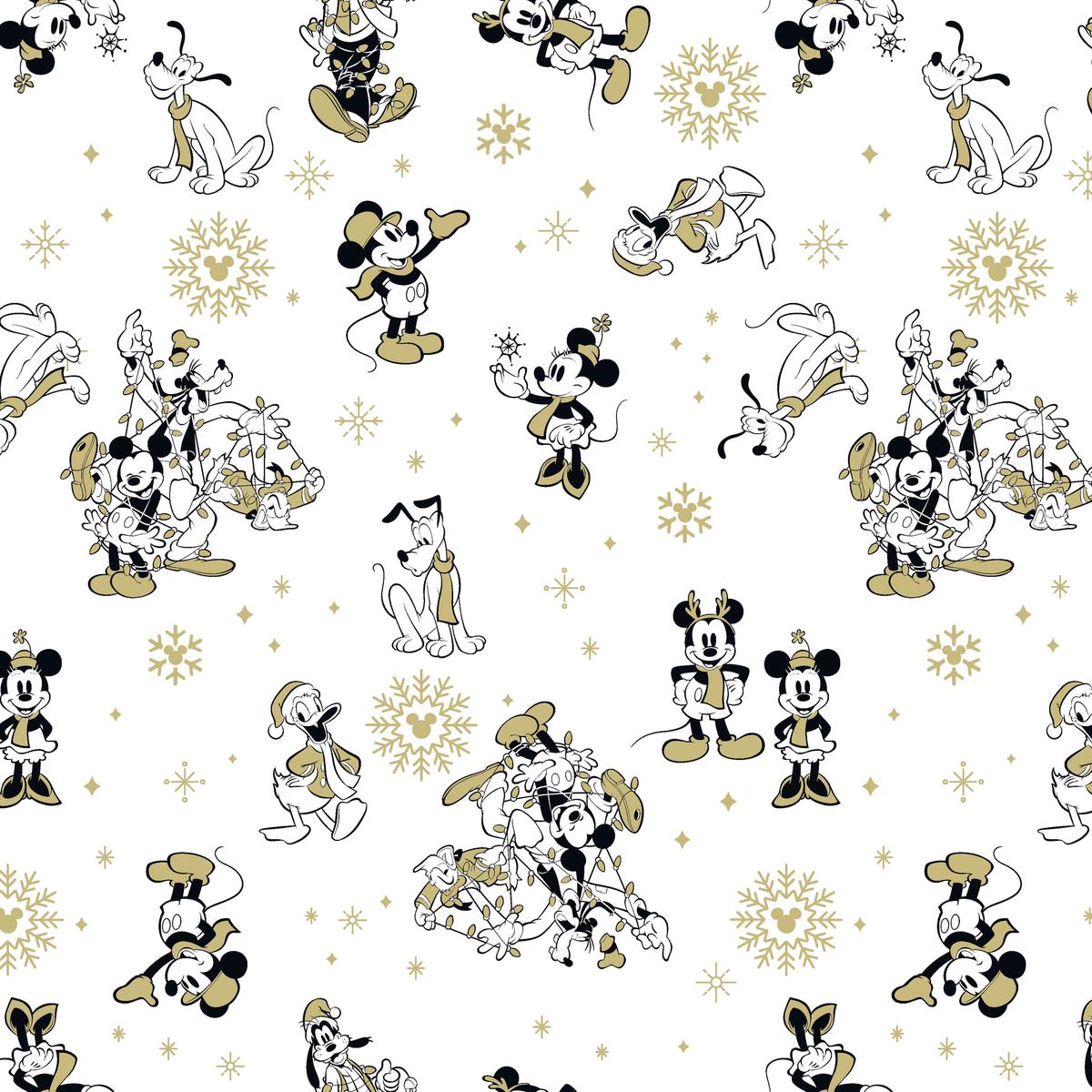Disney Mickey & Friends Nordic Holiday Pattern Gold