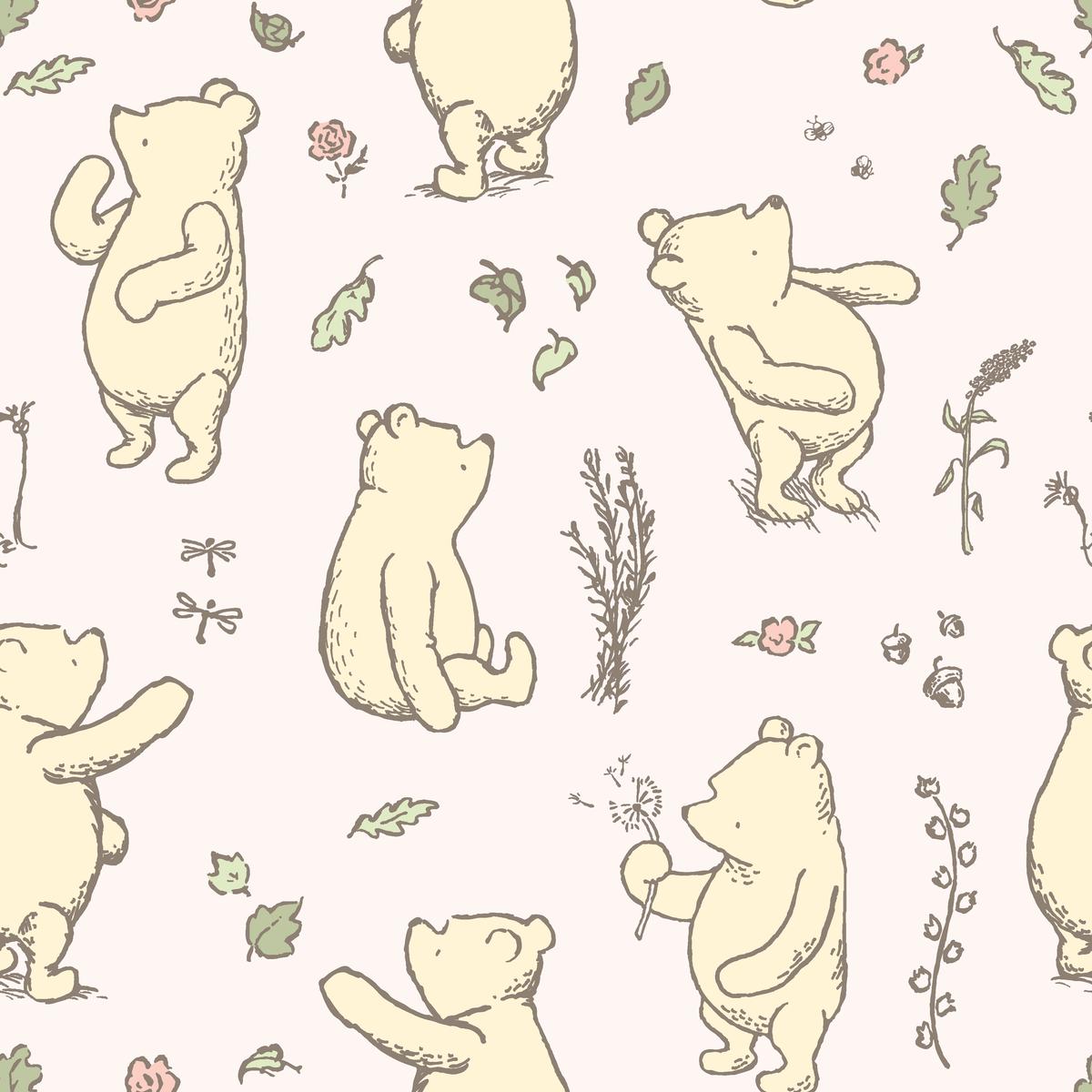 Disney Winnie the Pooh Leaves Fabric