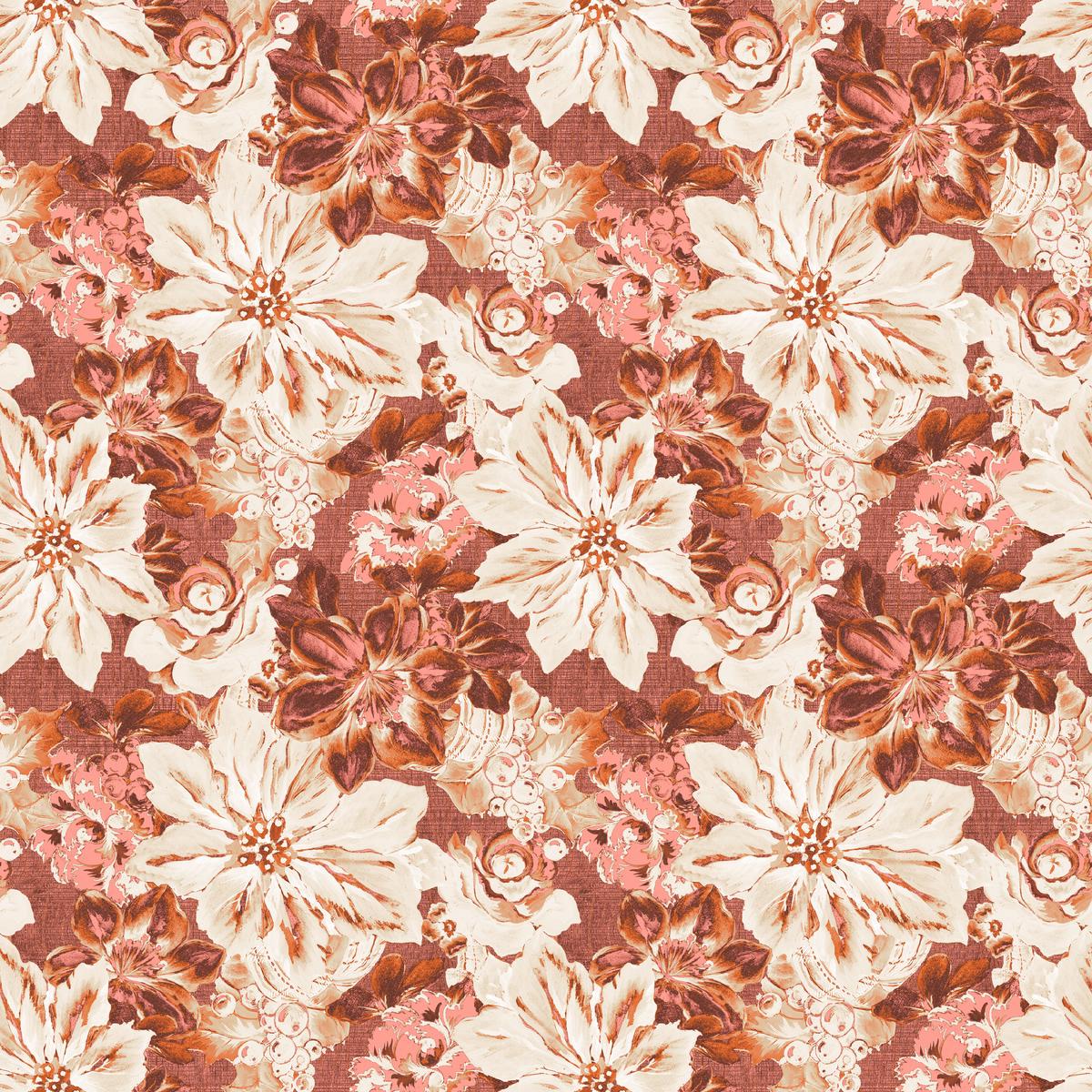 Packed Poinsettias on Brown Fabric
