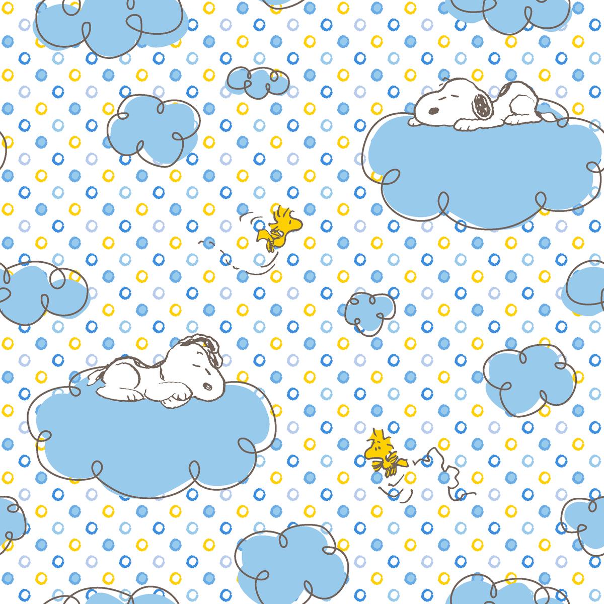 Peanuts Snoopy Blue Dreams on Clouds Fabric