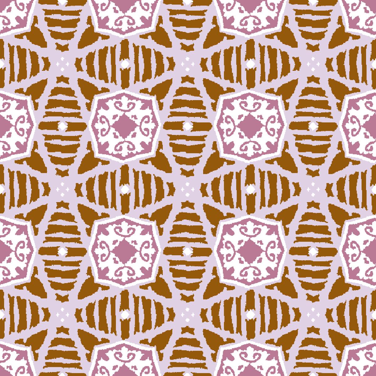 Sunburst on Brown & Purple Fabric
