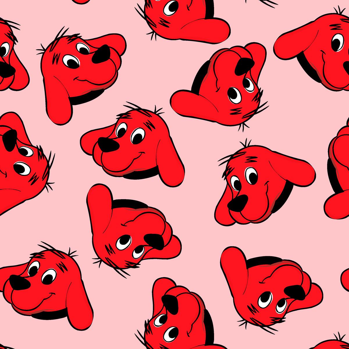 Clifford Head Toss on Pink Fabric
