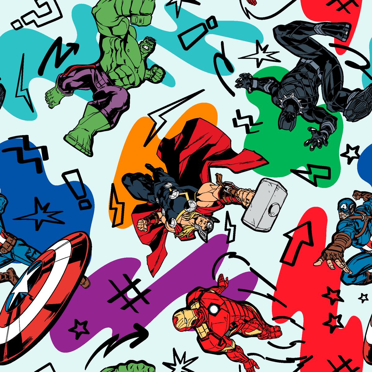 Marvel Avengers Comic Pop Art Fabric