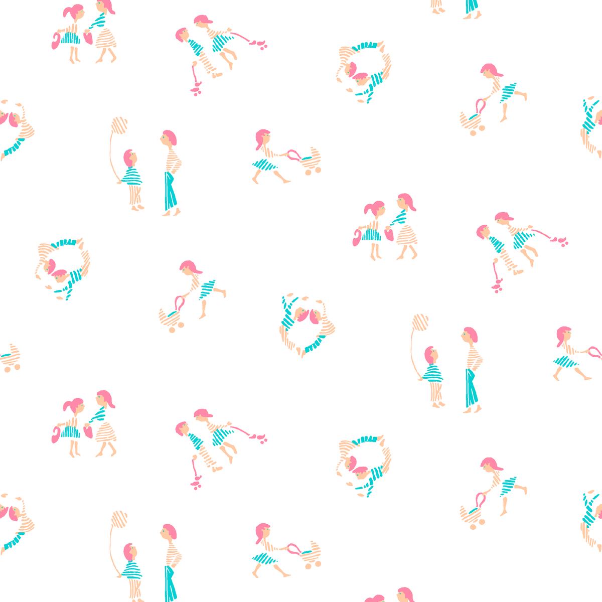 Retro Girlhood in Turquoise & Pink Fabric